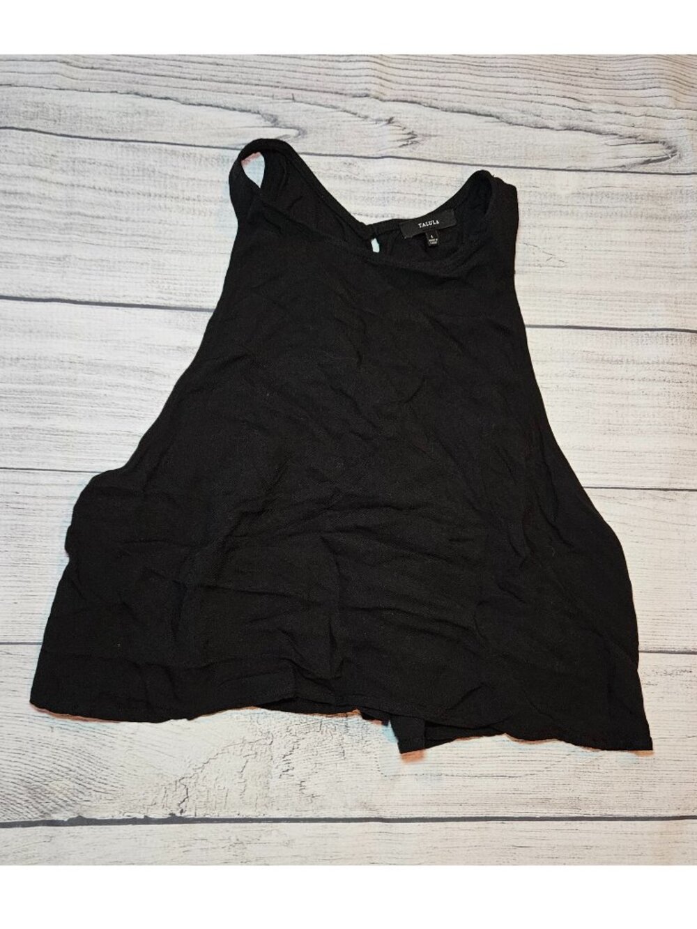 NWT Talula Black Flowy Lightweight Scoop Neck Sleeveless Cranston Blouse Size L‎